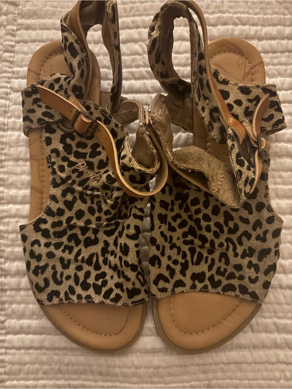 Blowfish Leopard Print Sandals in Tan and Black